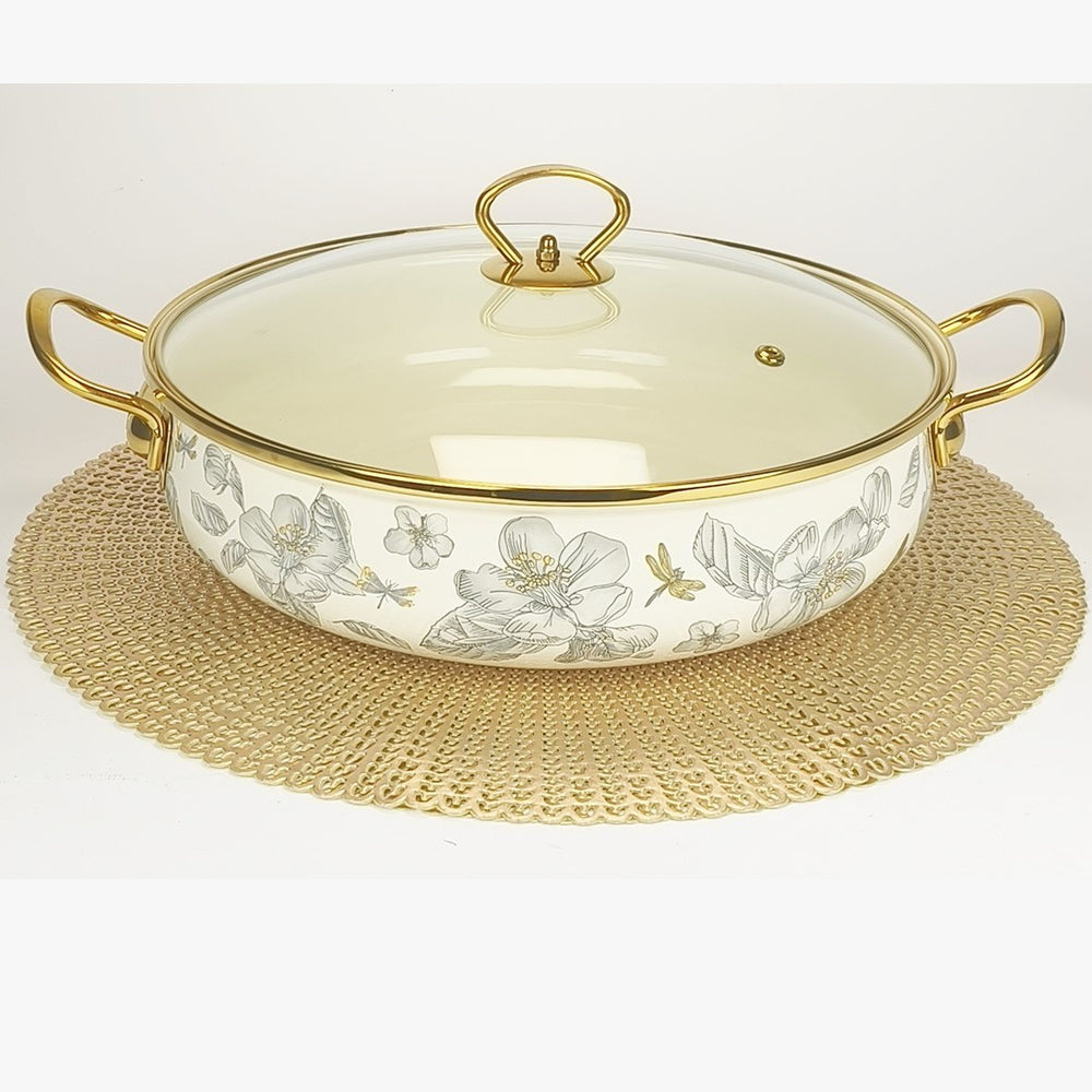 Hot-selling enamel soup pot and seafood pot for cross-border e-commerce, direct from the manufacturer. cast iron with a painted finish, perfect for home kitchens. sold individually