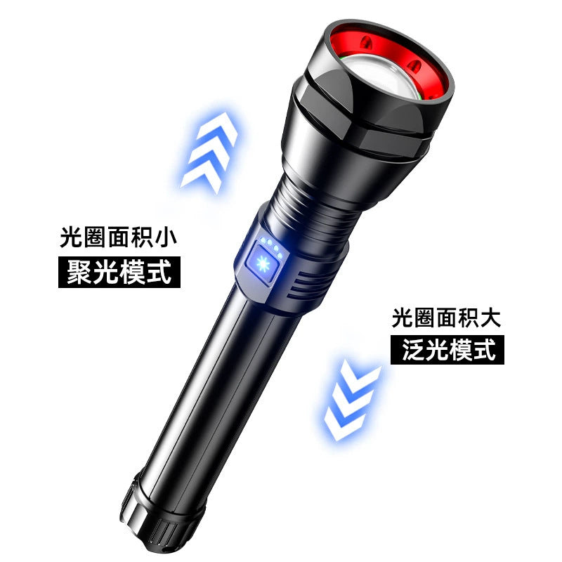 Cross-border strong light flashlight charging, portable, long battery life, outdoor long-distance shooting and waterproof multi-functional household explosive flashlight