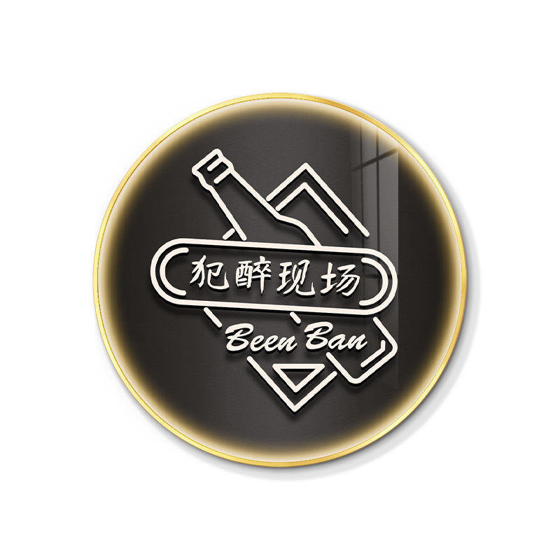 LED luminous bar hanging painting round neon light text KTV decorative painting barbecue hot pot restaurant restaurant box mural