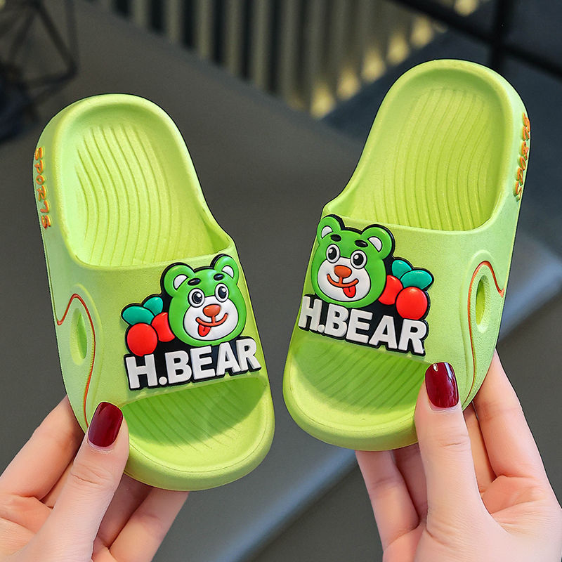 Kids' summer cartoon slippers - boys' indoor home anti-slip soft sole bathroom cute girls' baby parent-child sandals