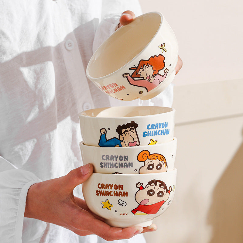 Crayon Xiaoxin Ceramic Bowl Gift Box for Family Household Rice Bowl Cartoon Ceramic Tableware High Value Gift Set