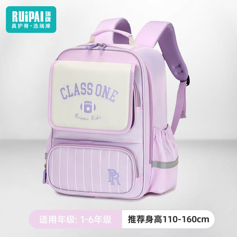 Rui brand schoolbag for boys and primary school students in the first grade, large-capacity anti-splashing water spine protection to reduce the burden on children and boys backpack wholesale