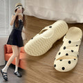 Polka dot holiday lightweight soft eva closed-toe slides - women's summer outdoor anti-slip water-resistant versatile beach sandals