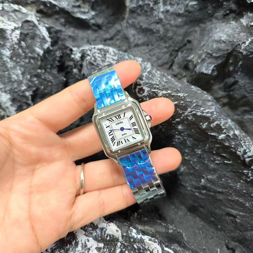 New square ladies' quartz watch - cross-border, light luxury, casual, niche design, authentic women's watch, alloy quality series