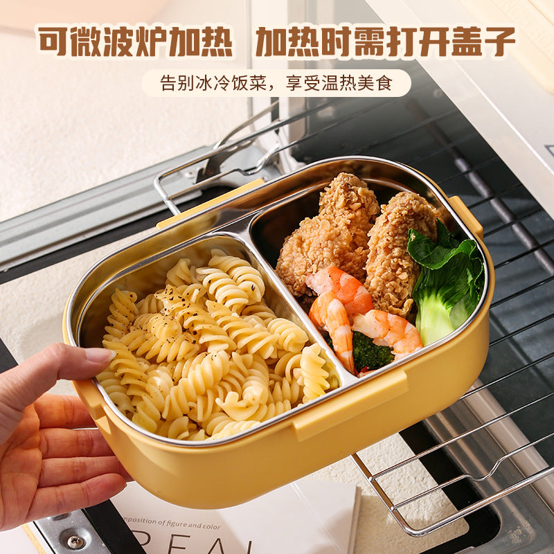 Cross-border 304 stainless steel lunch box, students go to work, thermal insulation canteen, portable grid, fast food box, heating bento