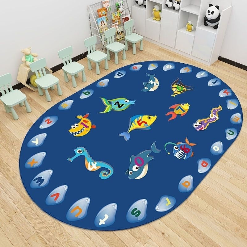 Baby crawling mat, cooling pad, classroom reading area, educational play mat, nursery kids alphabet crystal velvet rug
