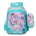 Ready-to-ship cross-border backpack set for grades 3-6. this two-piece backpack features a textured, glossy 3d leather design, perfect for elementary school students and designed to reduce the burden of carrying books