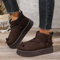 Plus size women's snow boots for export - new autumn/winter  collection: fleece-lined, extra thick, warm, slip-on cotton shoes with bow detail