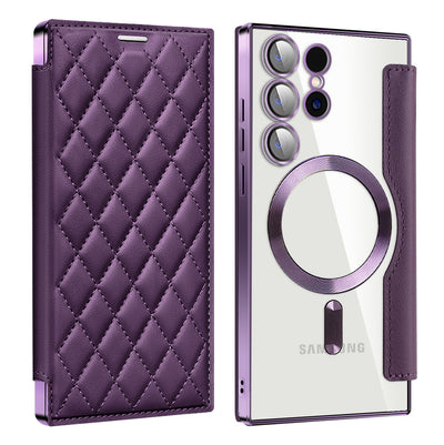 Suitable for a36 samsung s26ultra ya shield small fragrance magnetic leather case mobile phone case s24 all-inclusive flip protective cover