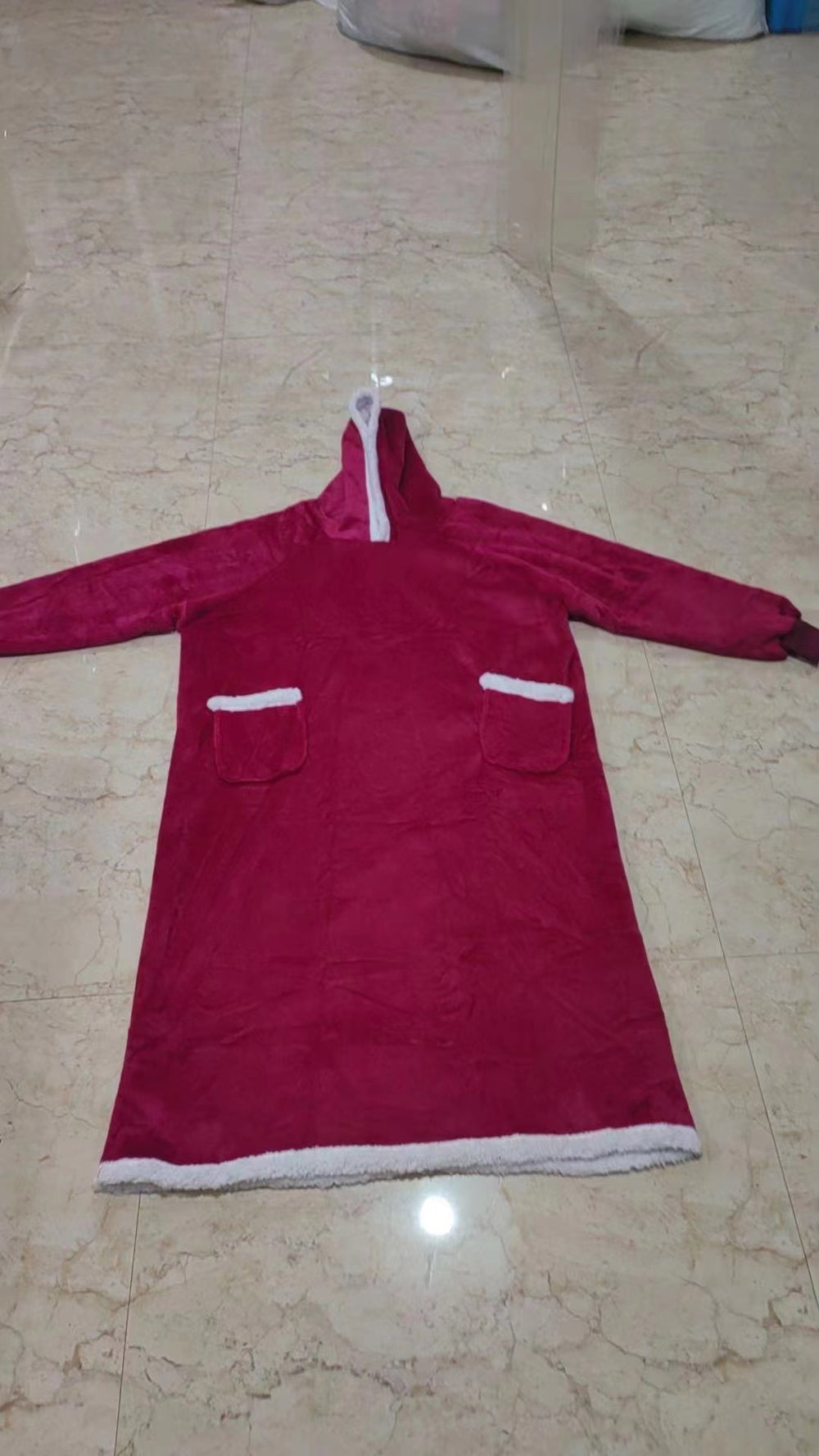 Pullover fleece thickenedlong pajamas heattech tv blanket outdoor cold-proof nightgown couple outfit sweatshirt fleece heattech
