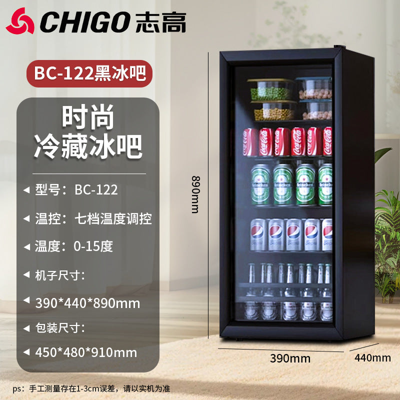 Chigo ice bar hotel b&b refrigerated ice bar small freezer transparent door refrigerator wine cabinet hotel small refrigerator
