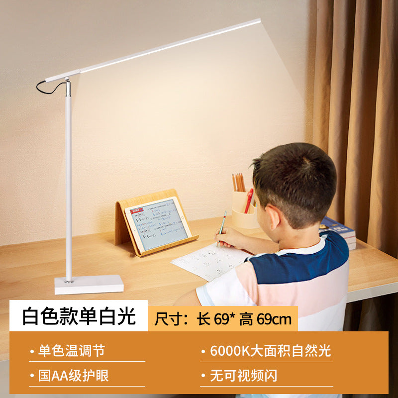 Led desk reading lamp - eye protection study light for kids, college students, dorm room bedside table - full spectrum learning lamp