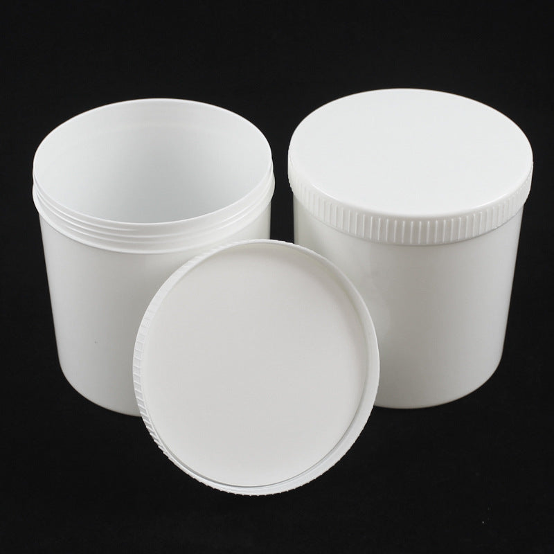 High temperature resistant 1l/1000ml food grade solder paste barrel facial mask powder plastic barrel sealed jar with screw mouth and inner pad