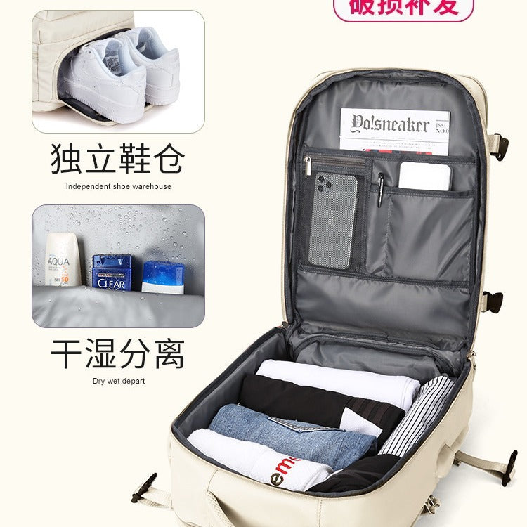 girls' backpack, extra-large capacity, multi-functional, wet/dry separation, short trip travel nylon waterproof schoolbag, mommy bag