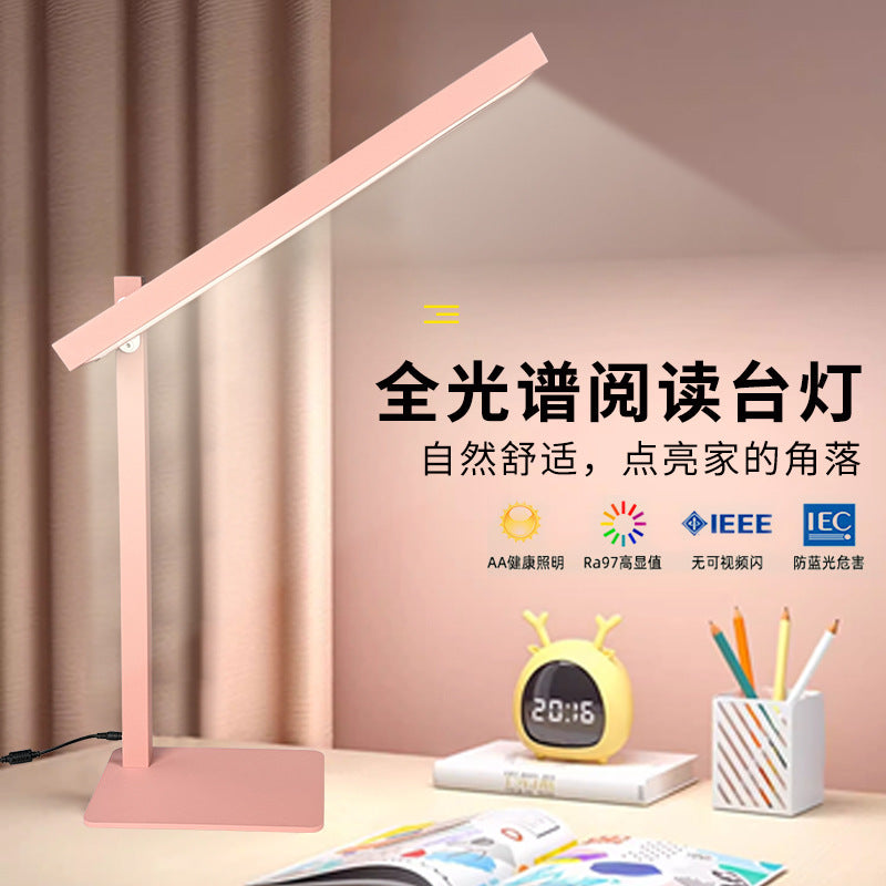 Full spectrum eye protection study desk lamp - ideal for kids' study rooms, student dorms, and reading - foldable clip-on table lamp