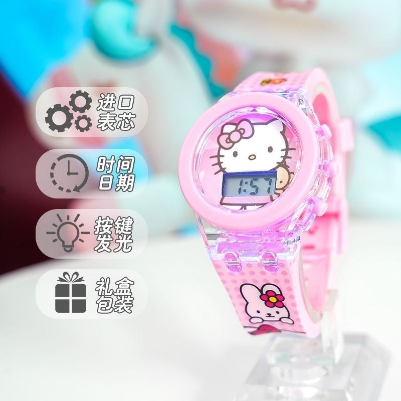 Kids' cartoon watch - new kuromi design for boys and girls - elementary school, kindergarten, luminous digital electronic watch - perfect gift!