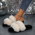 Fashion rhinestone indoor and outdoor casual fur slippers 2024 autumn and winter floor slippers bedroom home fur slippers