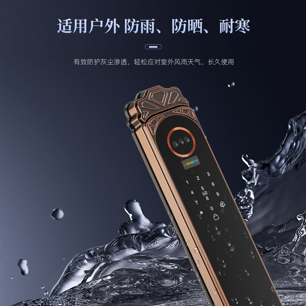 Smart lock for villa waterproof palmprint smart lock face fingerprint palmprint card key waterproof sunscreen villa for home