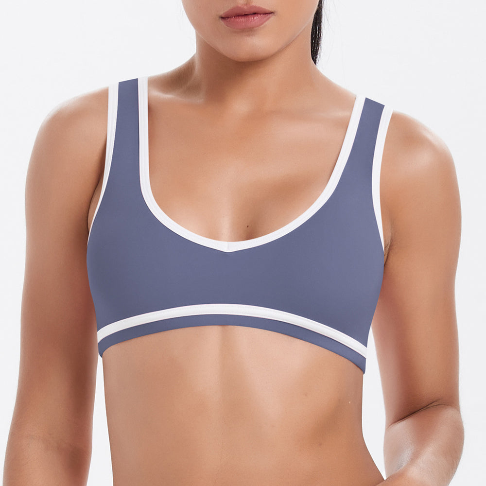 new color block criss-cross fitted brushed high-stretch yoga set - 5-piece running, fitness, and breathable training outfit