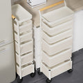 Kitchen trolley storage rack - multi-tier, space-saving, mobile, multi-functional organizer for fruits, vegetables, snacks, and general storage