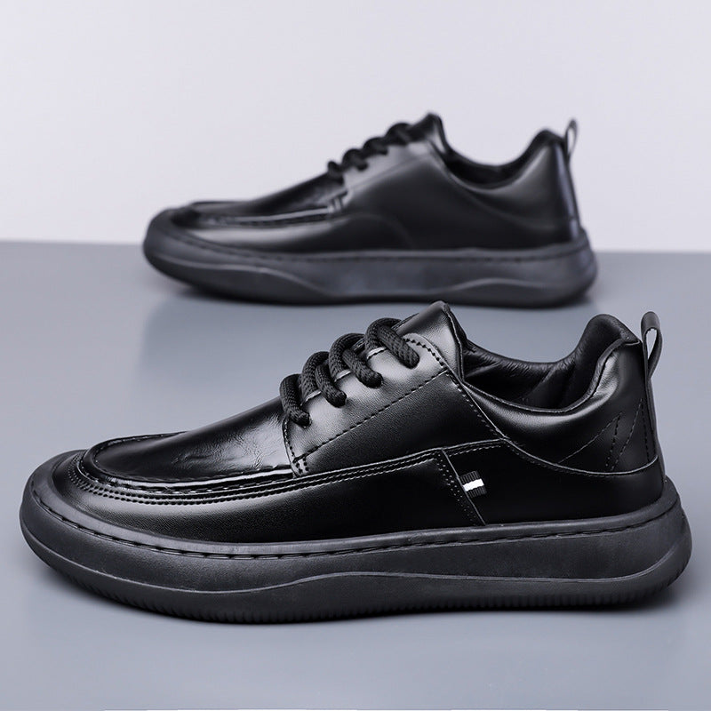 2025 new men's autumn soft-soled lightweight anti-slip casual shoes - versatile, breathable, trendy british style leather shoes for men