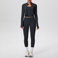 Naked casual workwear beautiful back outwear short outwear yoga clothes high waist hip lifting tight pants sports three-piece set