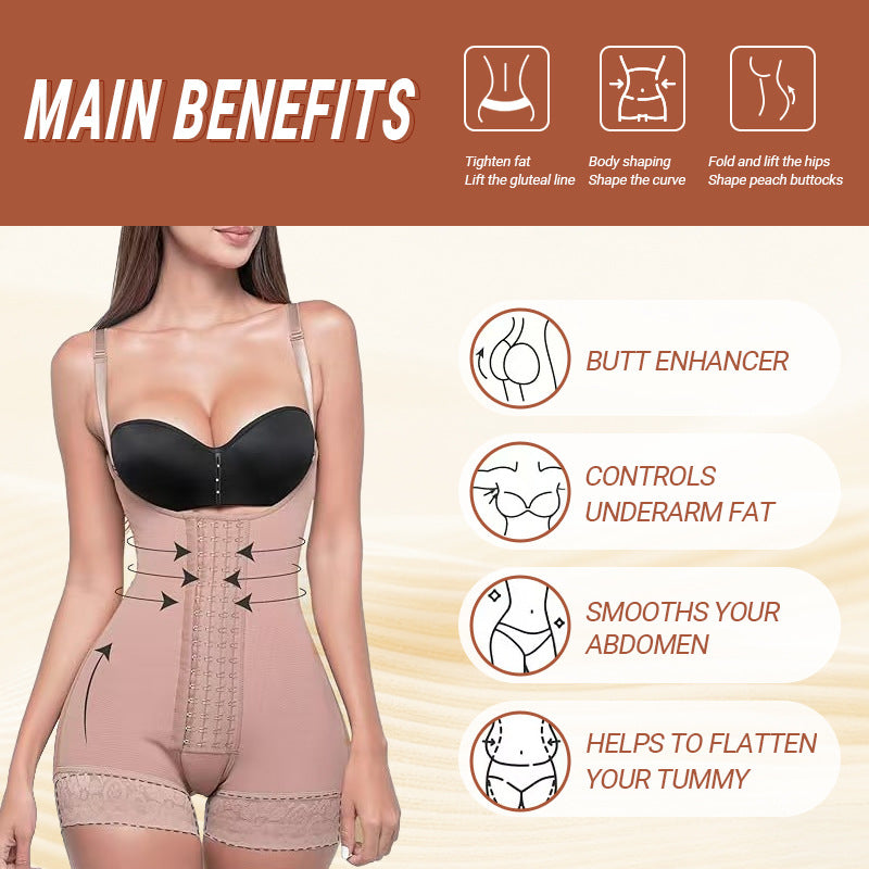 Women's high-waisted lace bodysuit shapewear - postpartum tummy control, butt lift, hip slimming, and body shaping