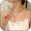 European and american new trendy personalized necklace copper jewelry simple and elegant fashionable neck accessory atmospheric 2025