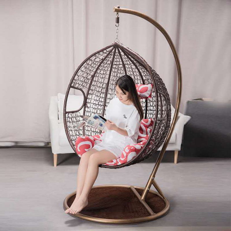 Romantic hanging basket rattan chair for home indoor hanging chair swing adult hammock balcony single double living room rocking lounge chair