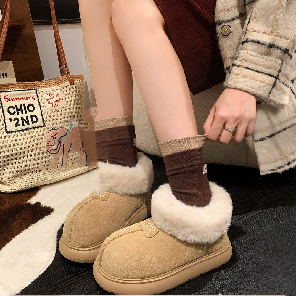 Frosted bread thick sole snow boots for women 2026winternew arrivalfleece-linedthickenedheattech short boots cotton shoes winteroutwear for women