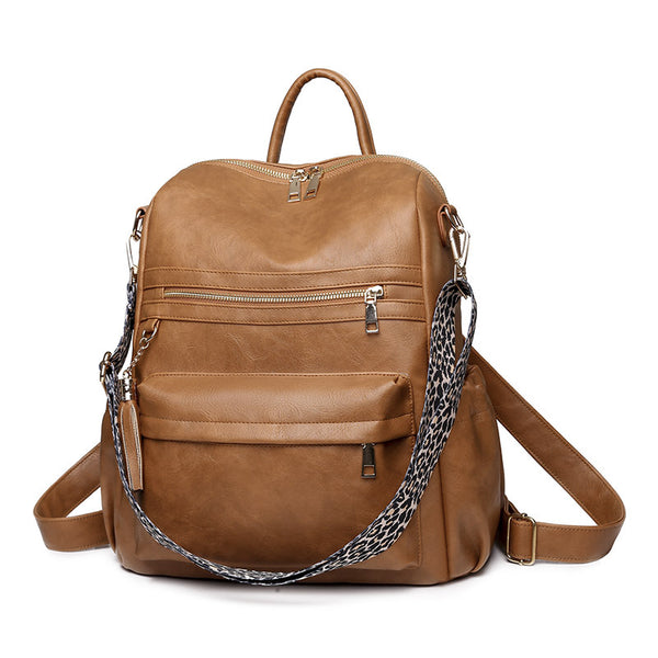 跨境bags backpack大容量潮流复古背包软皮两用单肩包女士双肩包