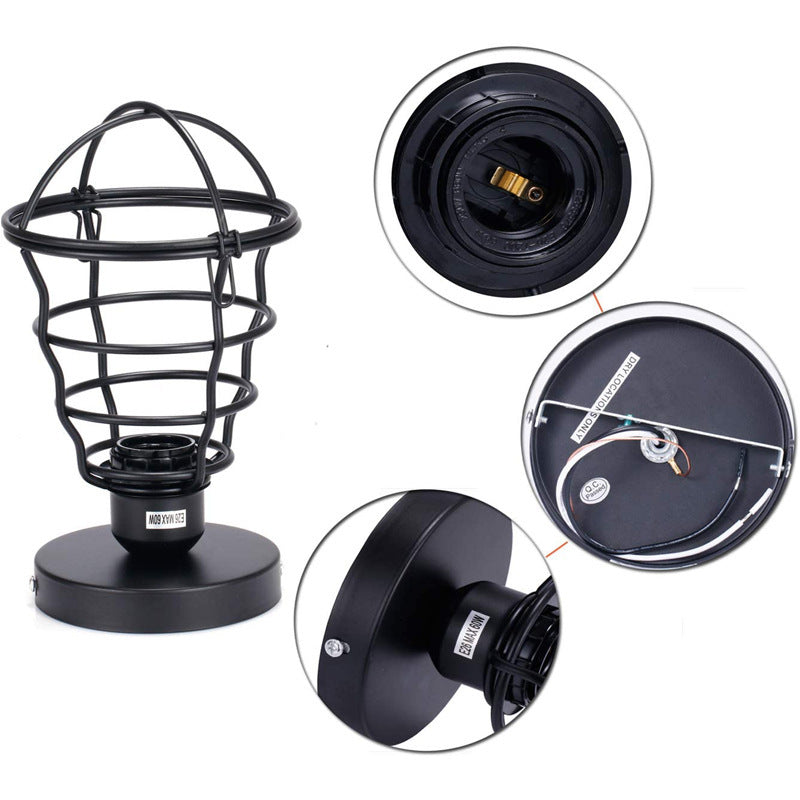 Industrial style black geometric diamond iron ceiling light - retro balcony, hallway, entryway, bubble tea shop, restaurant creative lighting