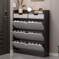 Modern slim flip-down shoe cabinet for entryway, minimalist home use, small apartment, 17cm height, easy storage shoe rack