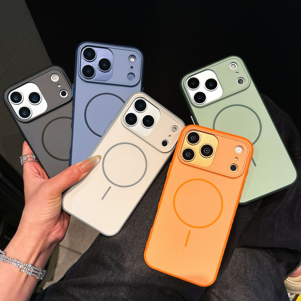 Premium anti-fingerprint, anti-slip, color-blocked, soft-touch 2-in-1 iphone 17 pro max case with 15 magnetic attachment compatibility
