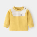 Babylon baby autumn clothes baby pure cotton home retropure cottonspring & fallintimates bottom shirt children's clothing shoulder open t-shirt