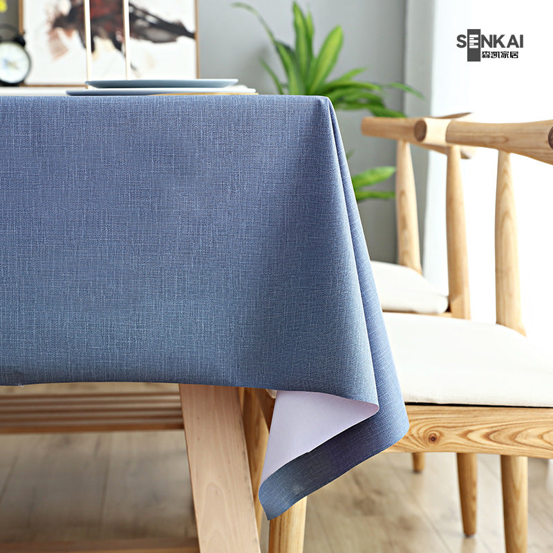Solid color dining table tablecloth waterproof and oil-proof modern simple PVC tablecloth, leave-in coffee table table countertop cover wholesale