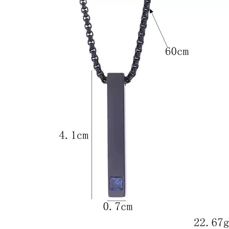new product fashioneasiest for matchfashion style couple cuboid necklace mirror stainless steel stereo rod diamond pendant