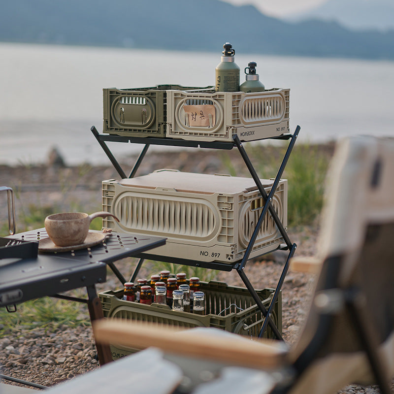 Industrial wind foldable storage basket outdoor camping trunk storage box desktop snack toy storage box