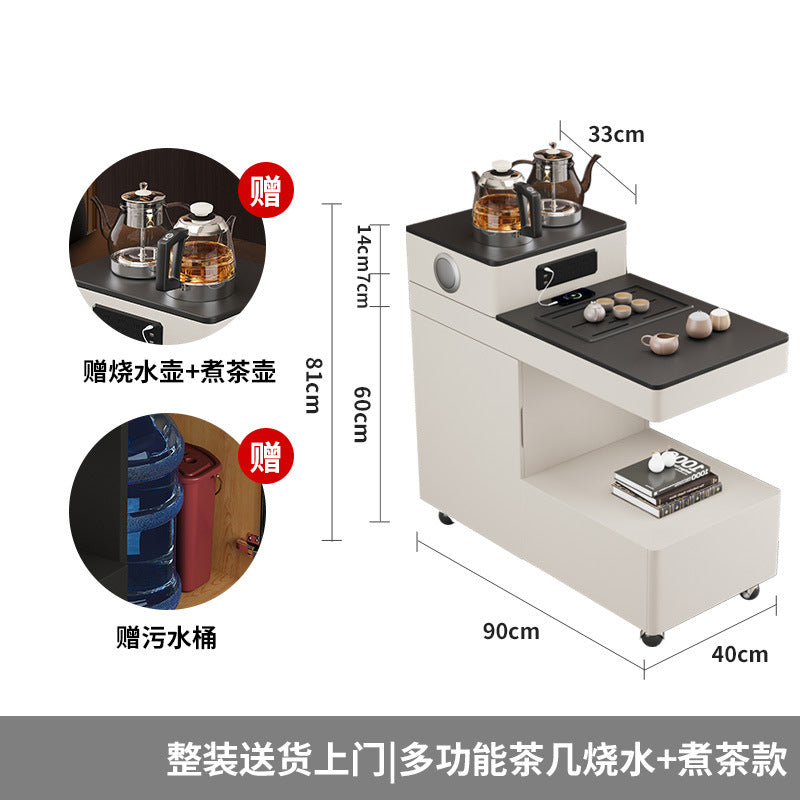 Movable coffee table small apartment multi-functional side cabinet water boiling tea bluetooth audio side sofa side table tea cabinet