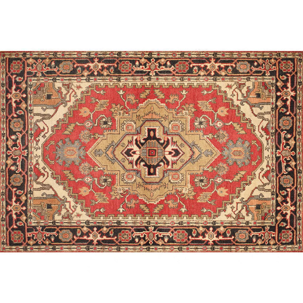 retro ethnic moroccan faux cashmere rug - durable, stain-resistant, perfect for living room coffee tables, bedroom bedside, and more