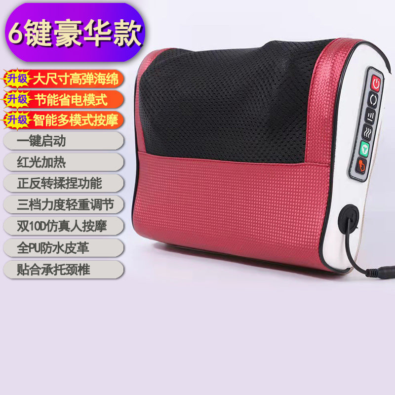 Cervical spine massager neck massage pillow hot compress shoulder lumbar lumbar kneading massager air bag stretching for home
