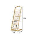 Minimalist multi-tier magazine rack display stand - freestanding bookshelf organizer for newspapers, magazines, and storage