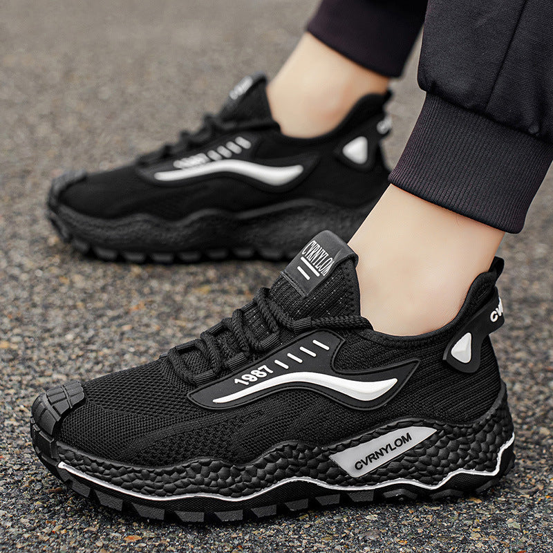 Men's mesh sneakers - 2026 new summer collection: breathable, lightweight, soft-soled casual running shoes with openwork design