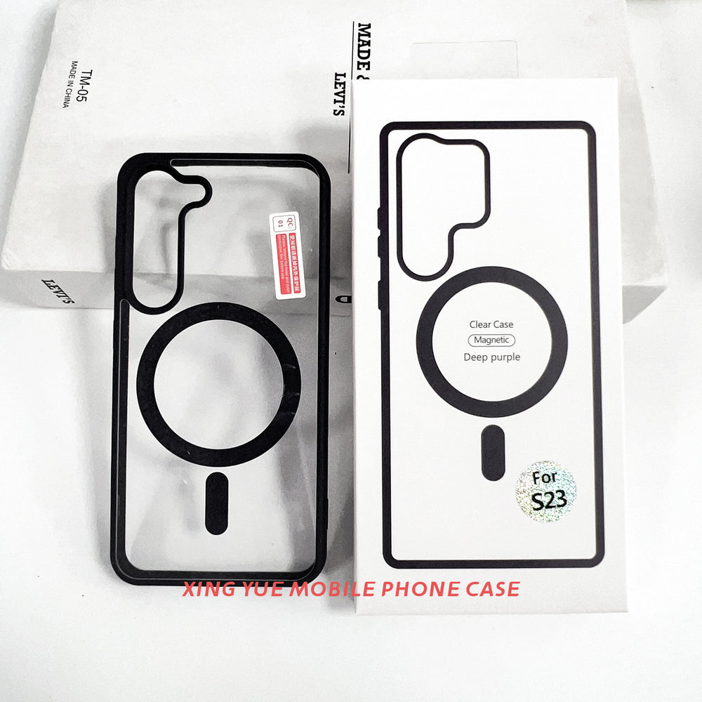 wholesale of samsung s25 ultra transparent magnetic phone case, s24 wireless charging color shield protective cover, a15