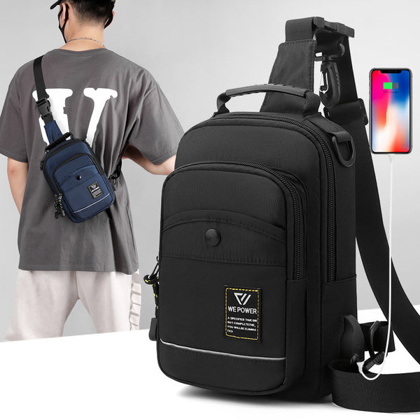 WEPOWER Cross-border New Men's Breast Bag Multifunctional Outdoor Crossbody Bag Sports Shoulder Bag Anti-splashing Men's Bag