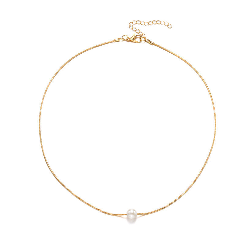 Pearl necklace wholesale - european & american cross-border jewelry - women's high-end, minimalist, versatile, niche design pendant - light luxury necklace