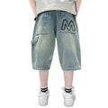 Kids' boys' summer pants - lightweight denim shorts for mid-to-large children -  new summer collection - boys' mid-length shorts