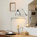 Industrial style rocking long arm distressed designer living room study medieval distressed and worn bedroom foldable reading wall lamp