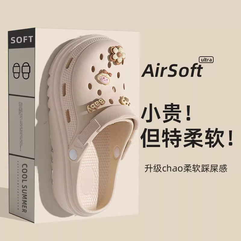 2025 new women's platform clogs: summer outdoor anti-slip, odor-resistant, beach-friendly, cloud-like comfort sandals