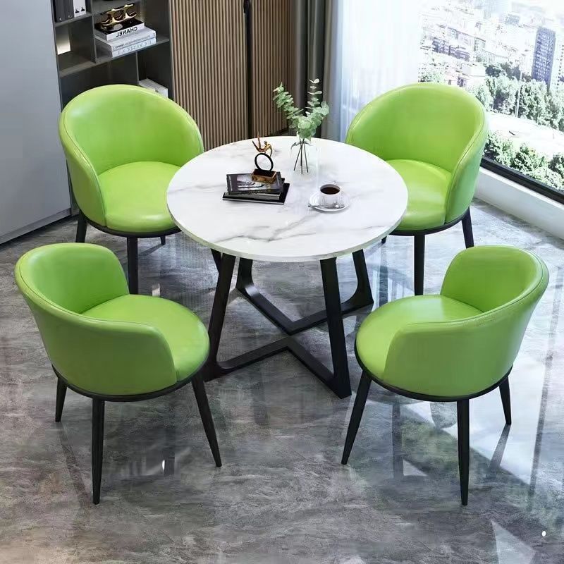 Nordic light luxury negotiation table and chair set, balcony leisure table and chair set, small coffee table, casual reception, modern minimalist small round table